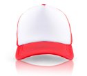 כובעי רשת בצבעים שונים עם סגירת פלסטיק אחורית ופאנל קדמי לבן המתאים להדפסה ומיתוג לוגו