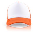 כובעי רשת בצבעים שונים עם סגירת פלסטיק אחורית ופאנל קדמי לבן המתאים להדפסה ומיתוג לוגו