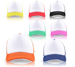 כובע ראפר רשת חזית לבנה במגוון צבעים לבחירה