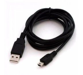 כבל USB זכר - מיני USB בצבע שחור
