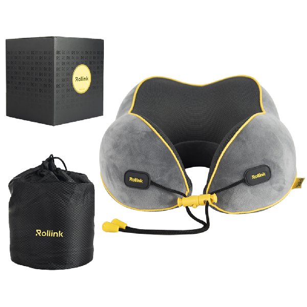 כרית צוואר Memory Foam מבית Rollink לנסיעות ולטיסות