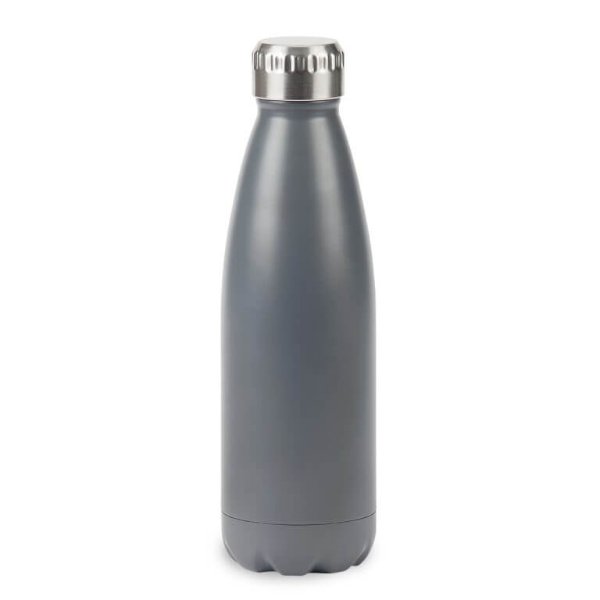 בקבוק שתייה תרמי 500 מ"ל בצבע אפור, לשמירה על חום וקור – מתנה מושלמת לעובדים
