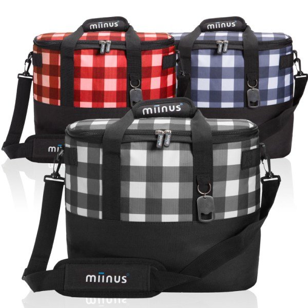 צידנית משפחתית מבודדת עם תא גדול ורוכסן לשמירה על קור