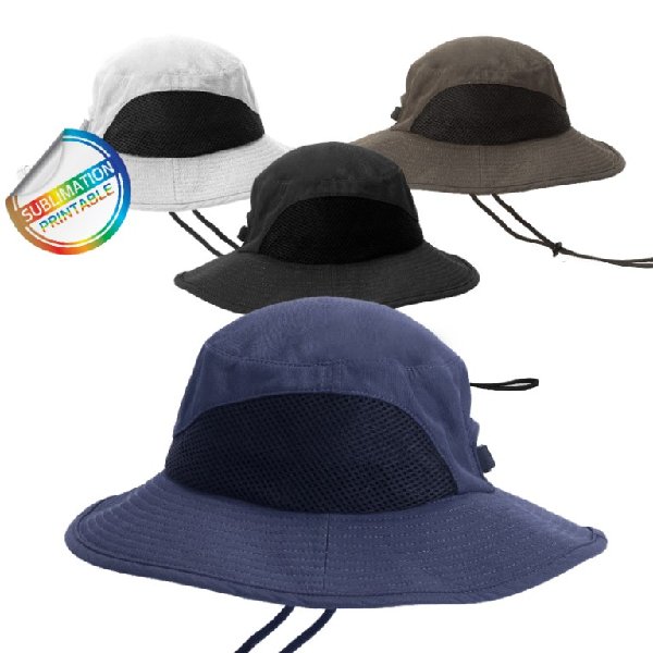 כובע ספארי רחב שוליים ממותג